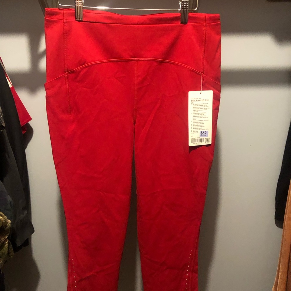 Lululemon size 12 leggings. Red NWT.